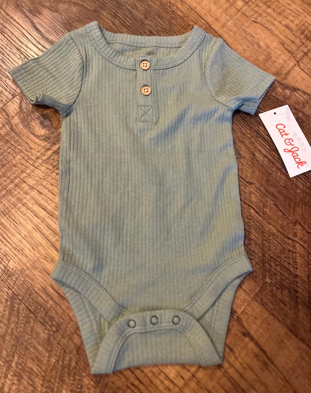 Sage Green Cat and Jack Onesie Size 0-3 Month