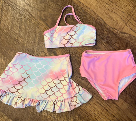 3 Piece Mermaid Bathing Suit in a Size 12-18 Month