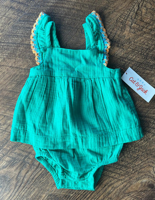 Green Sun Dress in Size 3-6 Months