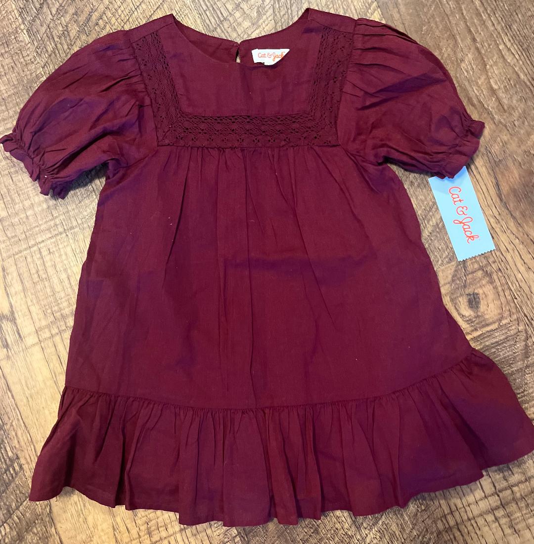 Cat and Jack Burgundy Dress in a Size 3T