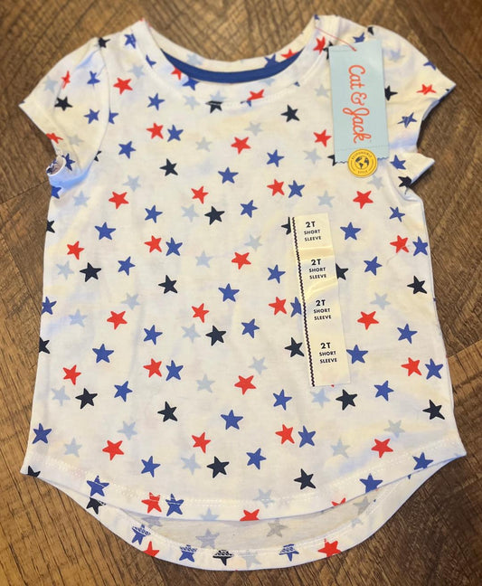 Cat and Jack Short Sleeve Star Shirt in a Size 2T