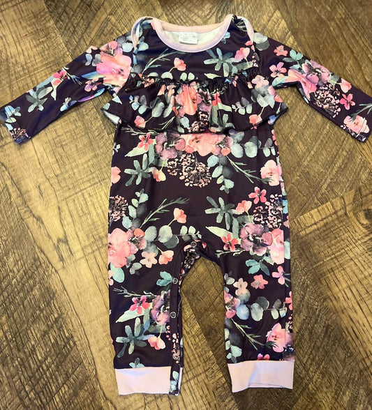 One Piece Infant Floral Outfit in a Size 6-12 Month