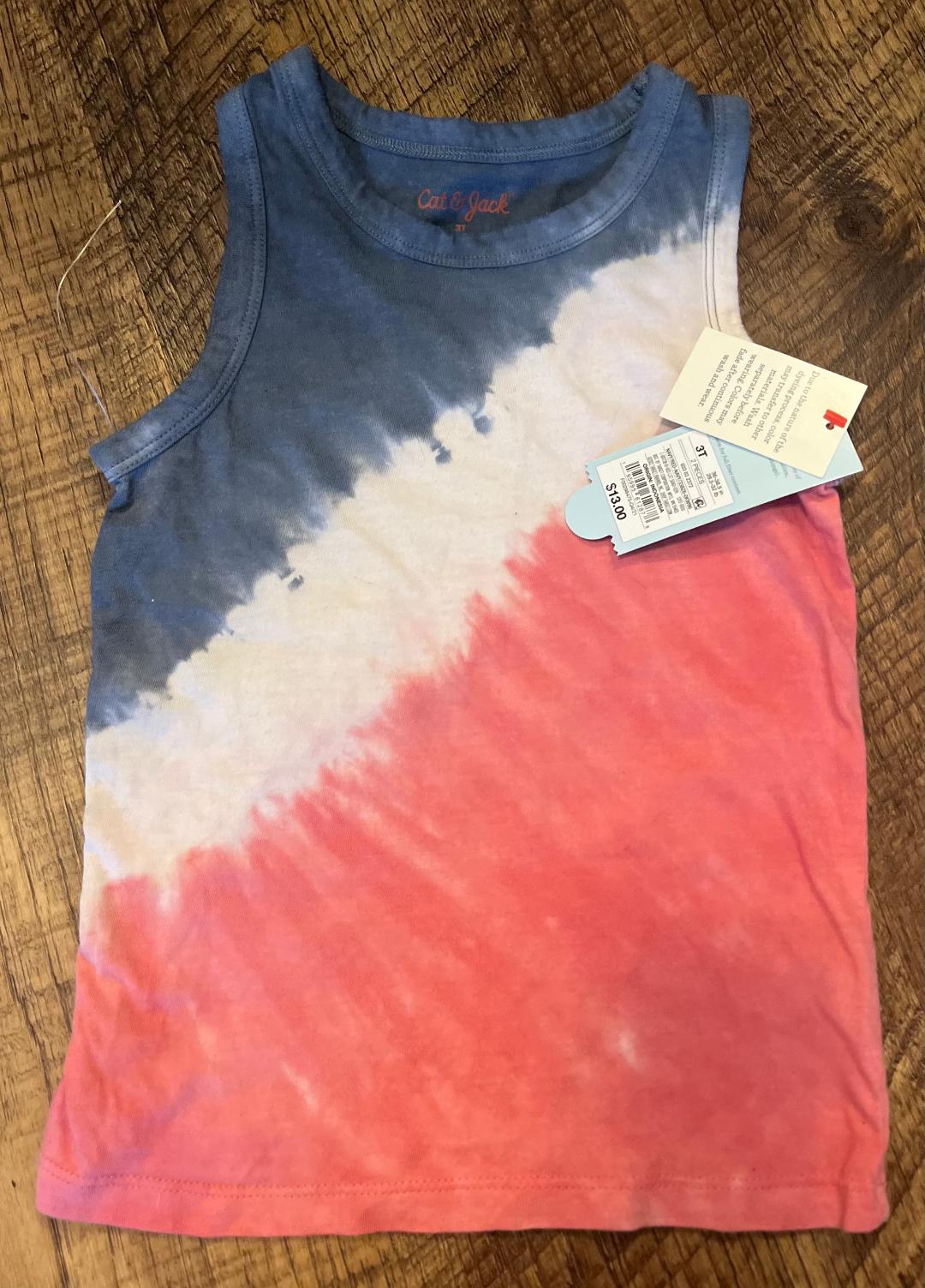 Cat and Jack Red, White, and Blue Tank Top in a 5T