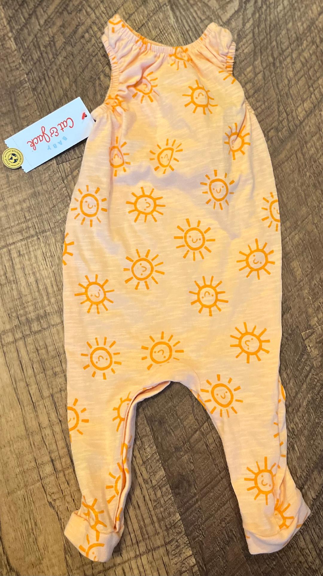 Cat and Jack One Piece Orange Infant Sleeveless Outfit in a size 3-6 Month