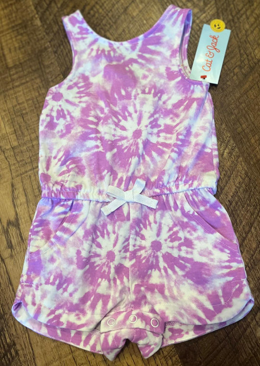 Cat and Jack Purple Tye Dye Romper in a Size 12 Month