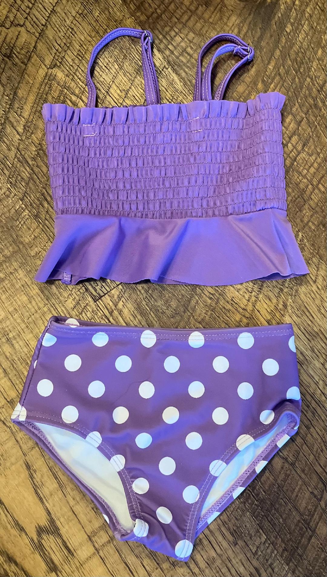 Purple Polka Dot 2 Piece Bathing Suit in a Size 12-18 Month