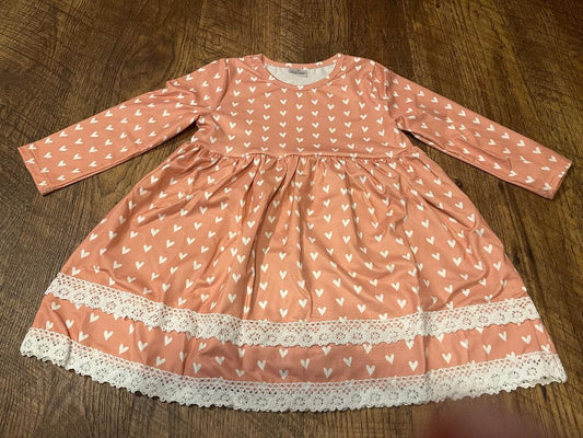 Pink Heart Ruffle Dress in a Size 2T