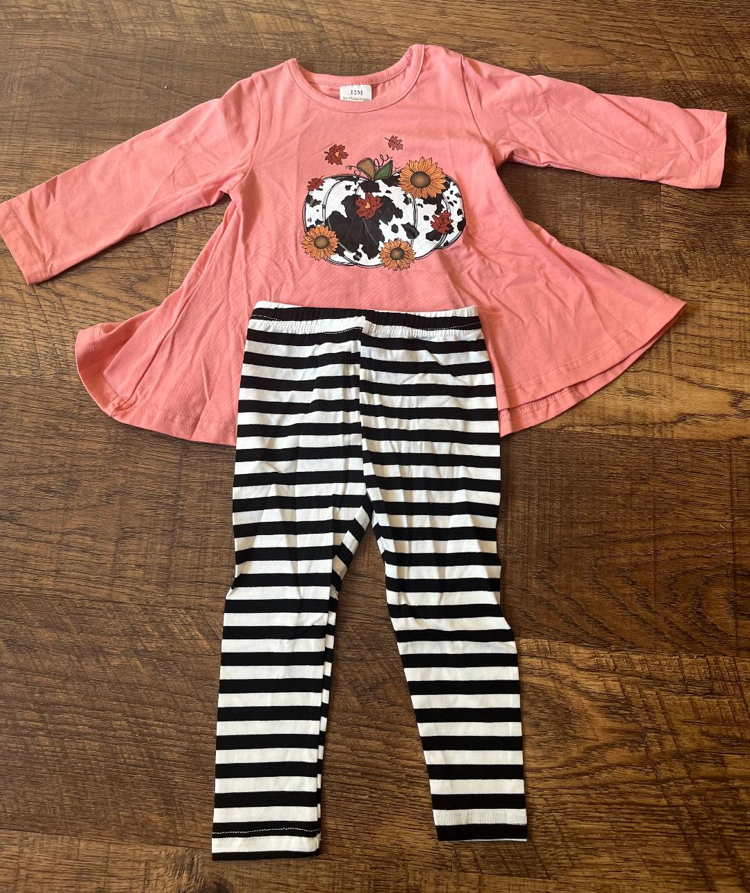 Soft Orange Pumpkin Legging Set in a Size 2T