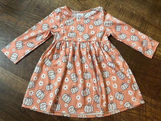 Orange Pumpkin Skater Dress is in Size 2T