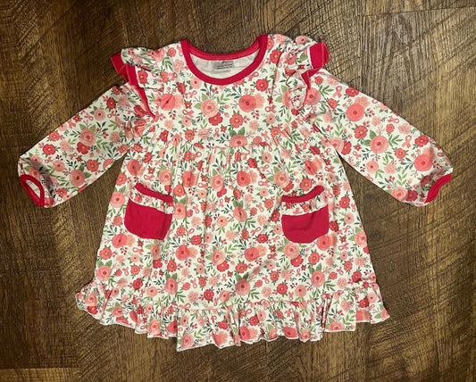 Pink Floral Dress in a Size 4T
