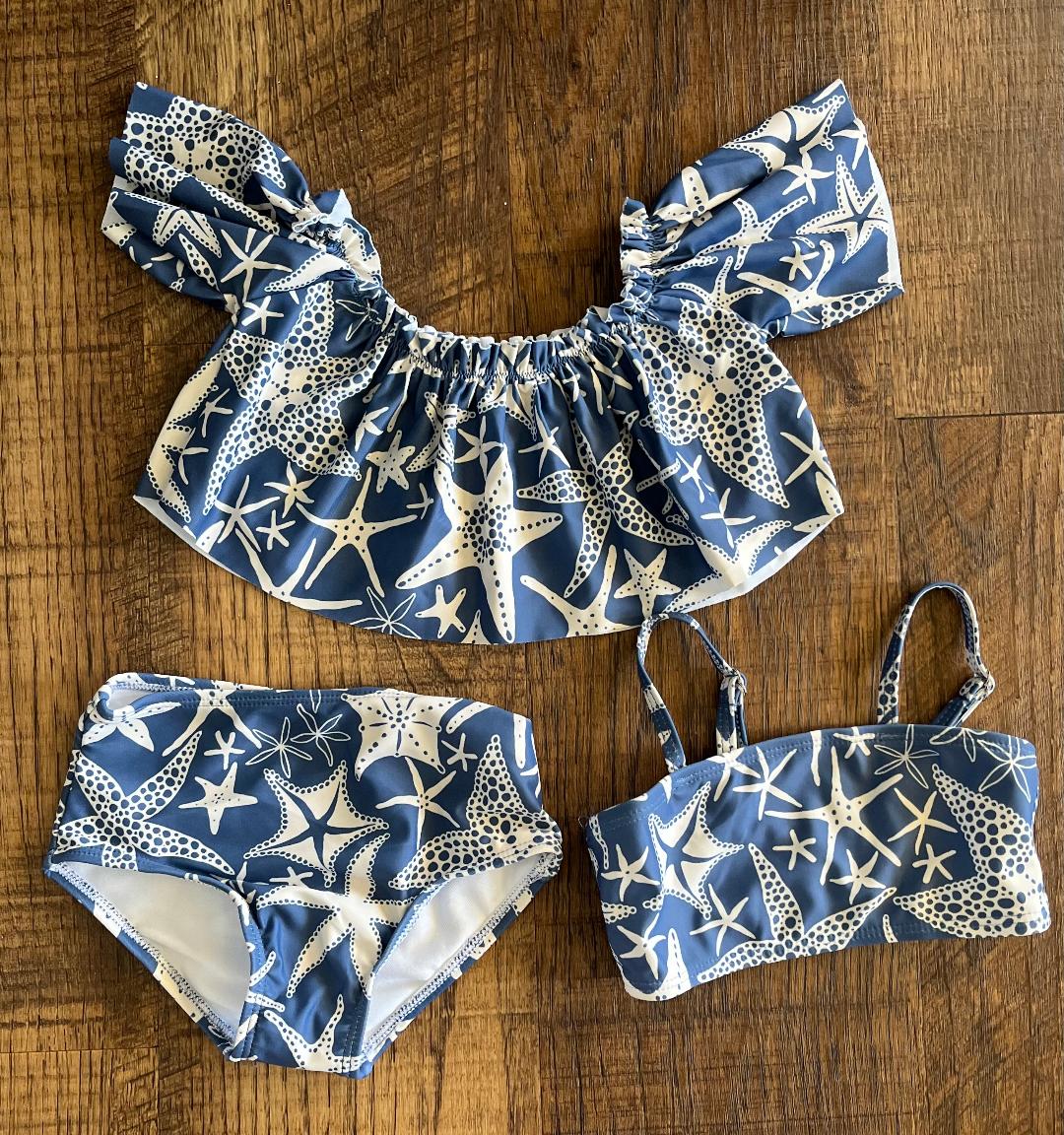 Blue Starfish 3 Piece Bathing Suit