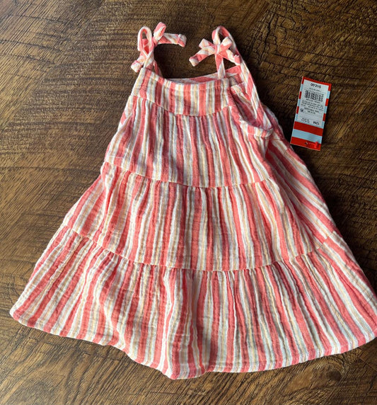 Cat and Jack Orange Striped Sun Dress in Size 12 Months