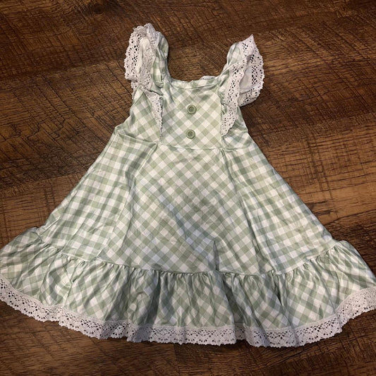 Mint Green Gingham Dress in a Size 6-12 Month