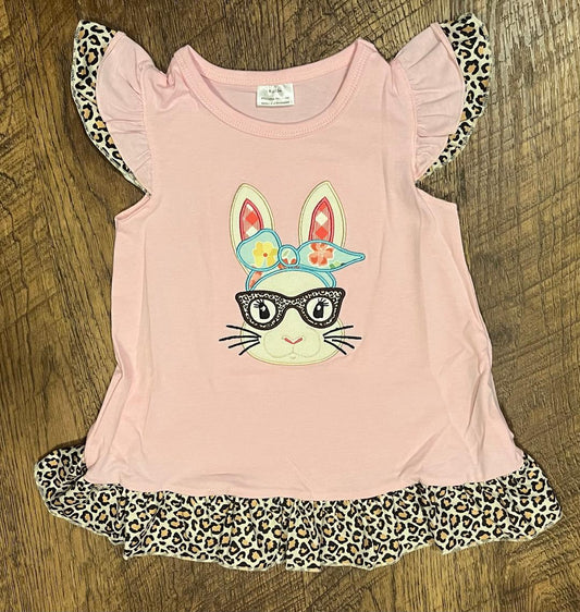 Pink Bunny Applique Ruffle Dress in a Size 12 Month