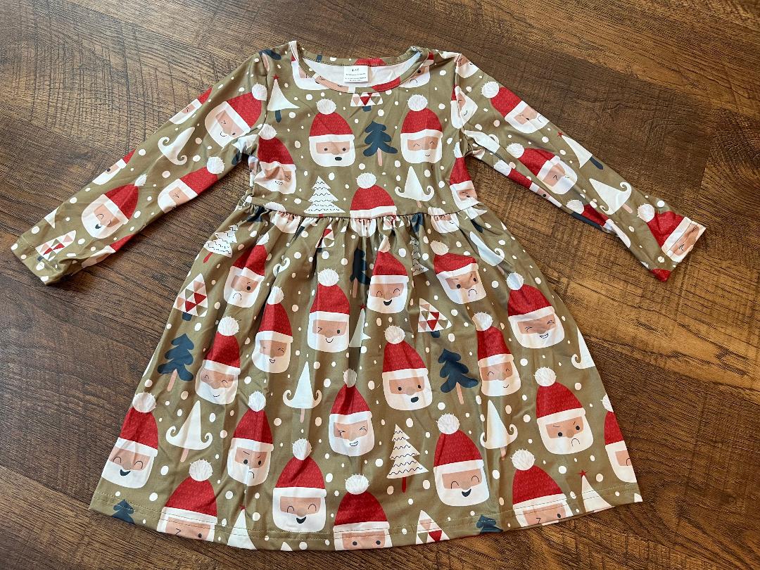 Santa Skater Dress in a Size 3-4Y