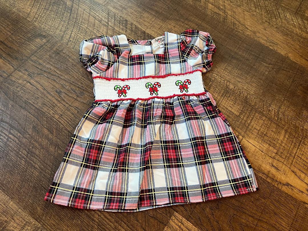 Plaid Candy Cane Dress in a Size 18 Month