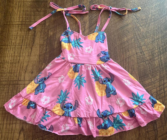 Pink Character Ruffle Dress in a Size 18 Month