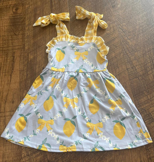 Yellow Lemon Strap Dress in a size 12 Month