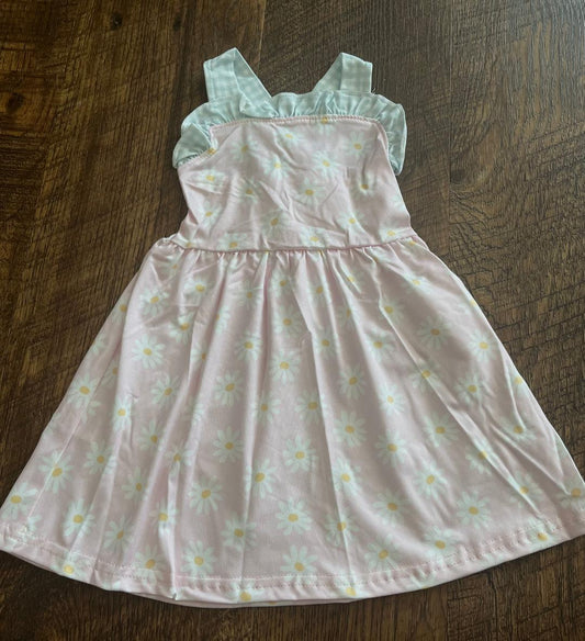 Pink Daisy Print Strap Dress in a Size 12 Month
