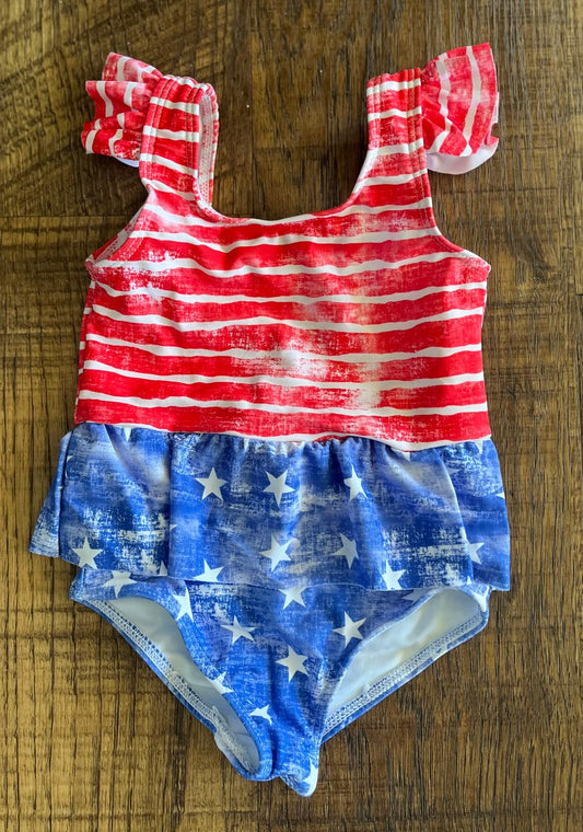 4T One Piece Stars and Stripes Bathing Suit