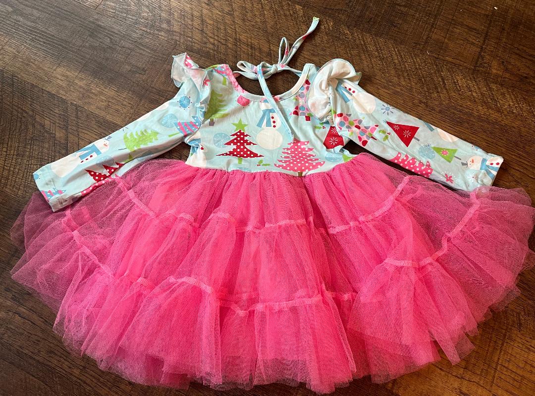 Snowman and Tree Holiday Tutu Dress in a size3T