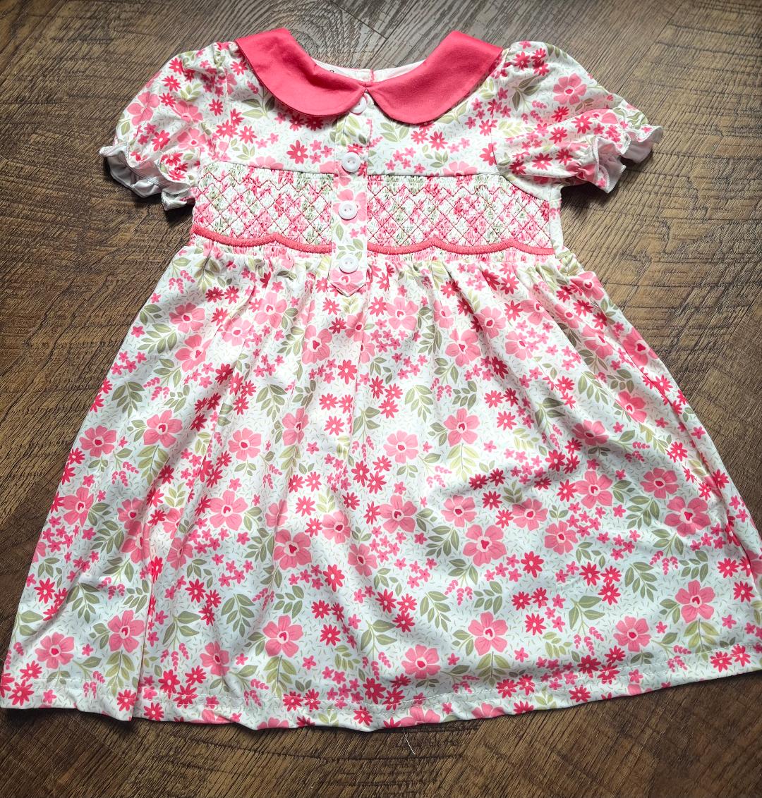 Pink Spring Flowers 3T Dress