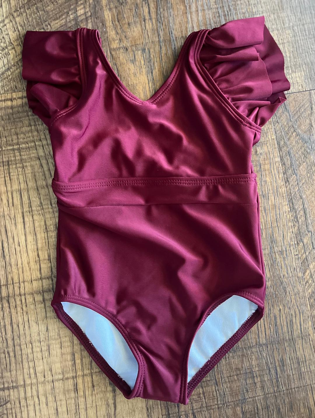 2T Toddler Wine One-Piece Bathing Suit