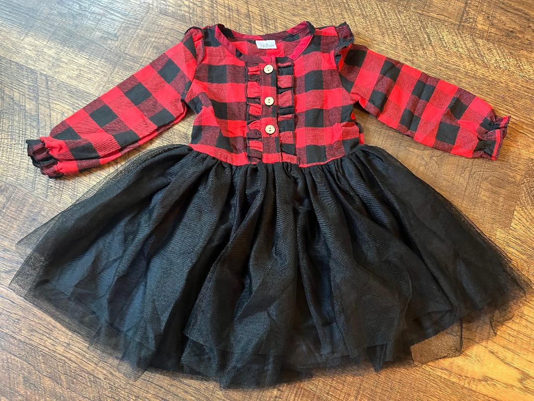 Plaid Holiday Tutu Dress in a size 3T