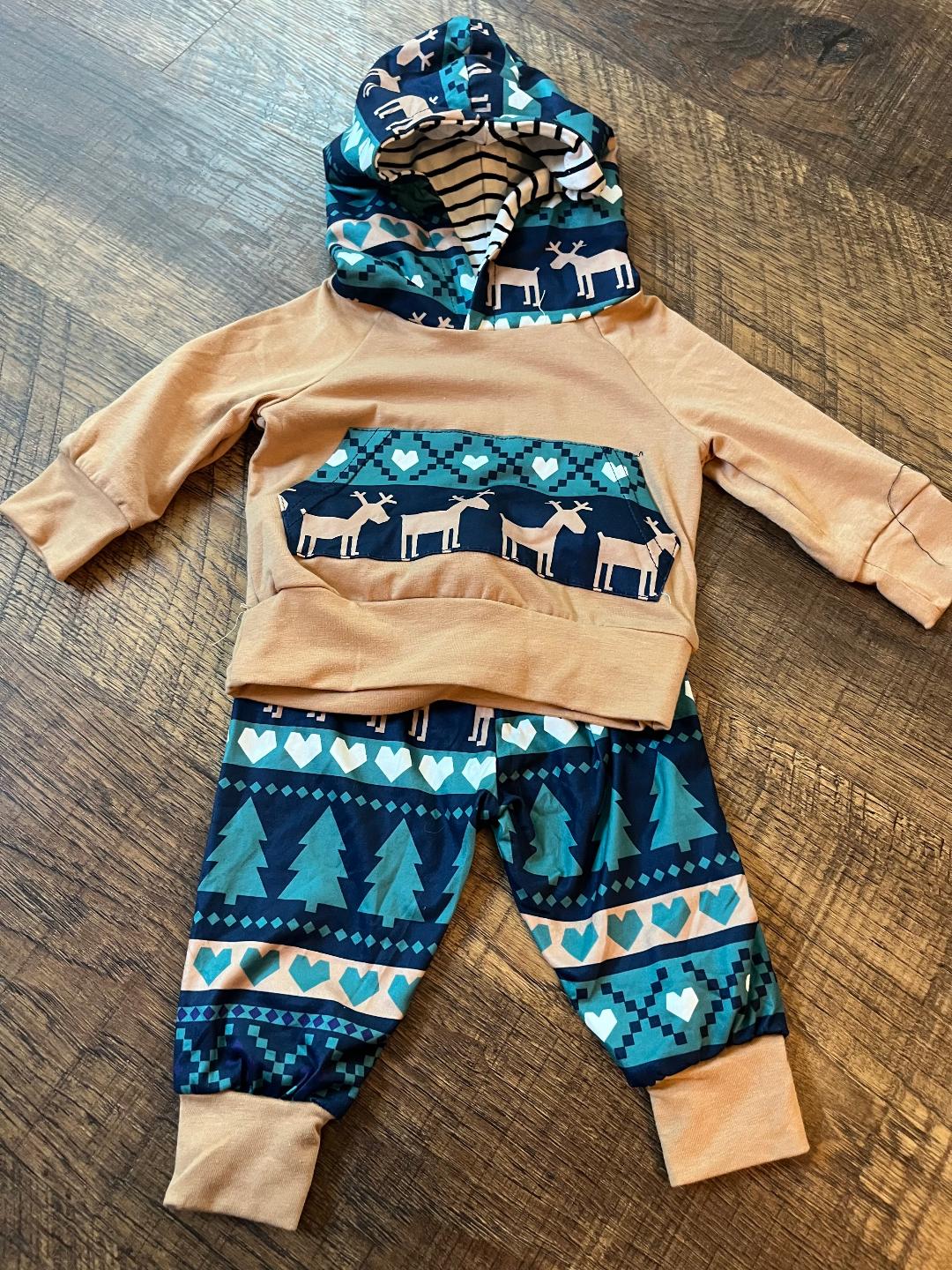 Winter Hooded 2 Piece Outfit in a Size 0-6 Month