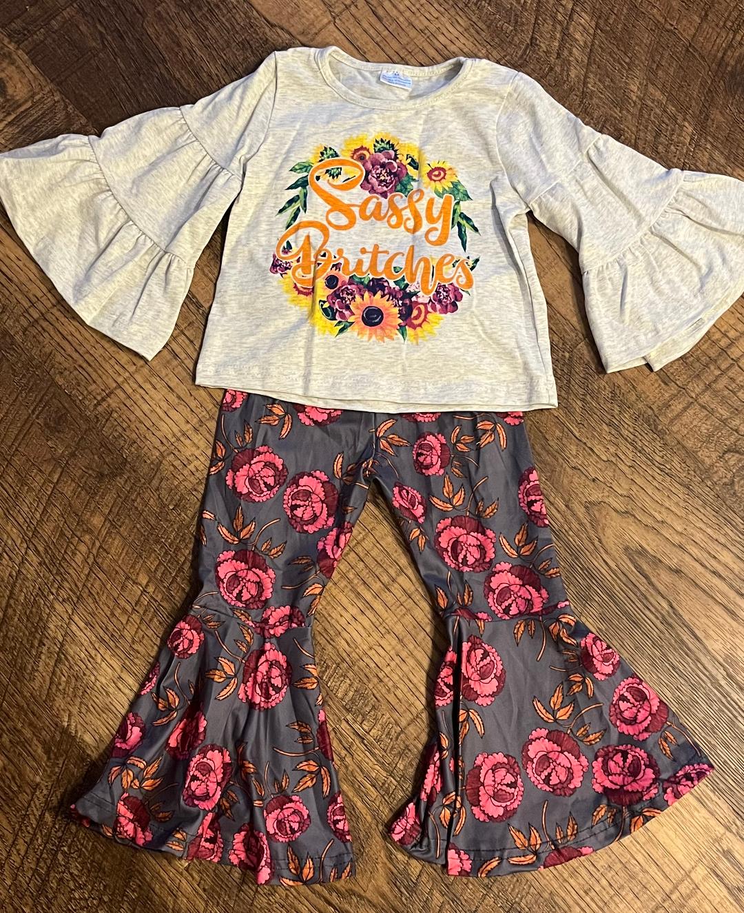 Sassy Britches 2 Piece Long Sleeve Pants set in a aize 12-18 Month