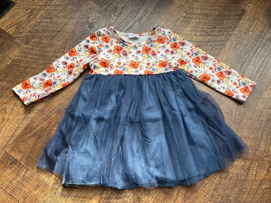 Yellow Floral Print Dress in a Size 3T