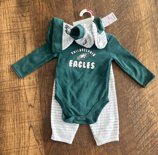 Philadelphia Eagles 4 Piece Infant Long Sleeve Outfit