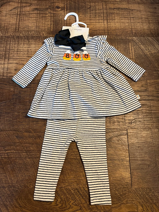 3 Piece Dillards Striped Boo Outfit in a Size 6 Month
