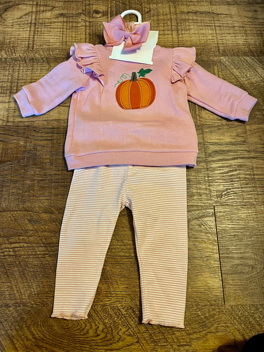 Dillard's Adventurewear Pink Pumpkin Two Piece Outfit in a Size 9 month