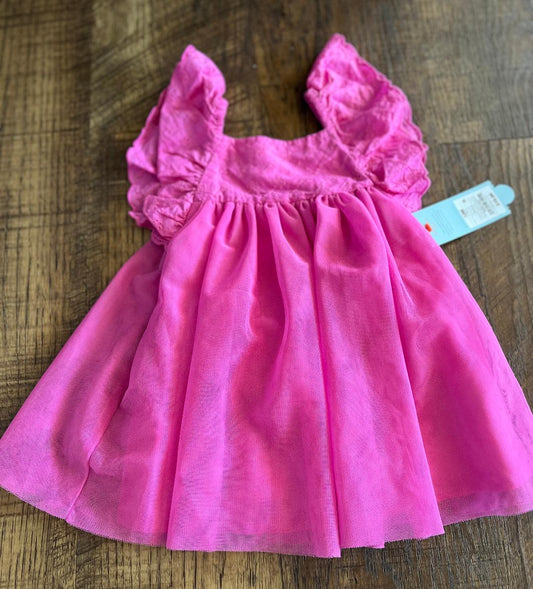 12 Month Pink Sleeveless Eyelet Tutu Dress