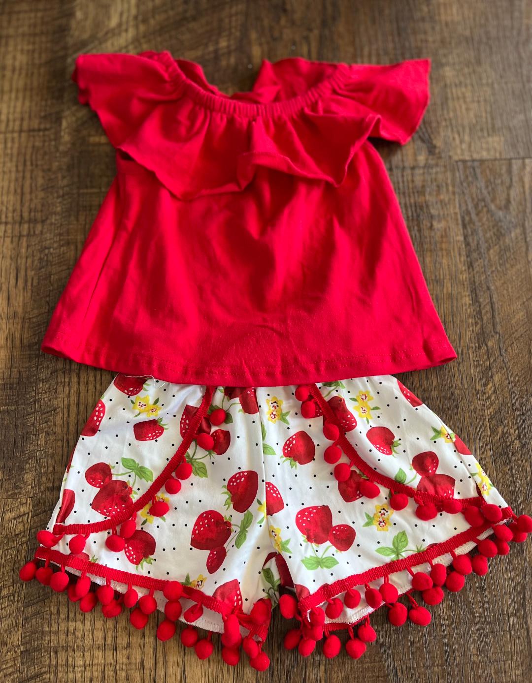 2 Piece 18 Month Strawberry Shorts Set