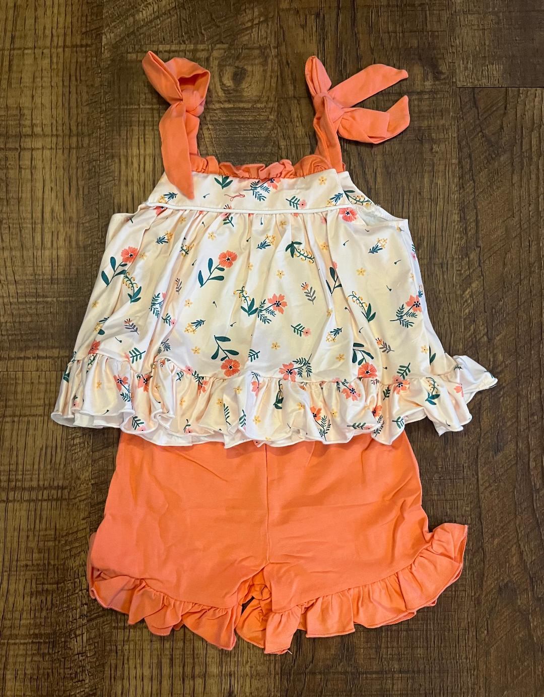 2 Piece Tie Tank Toddler Shorts Outfit