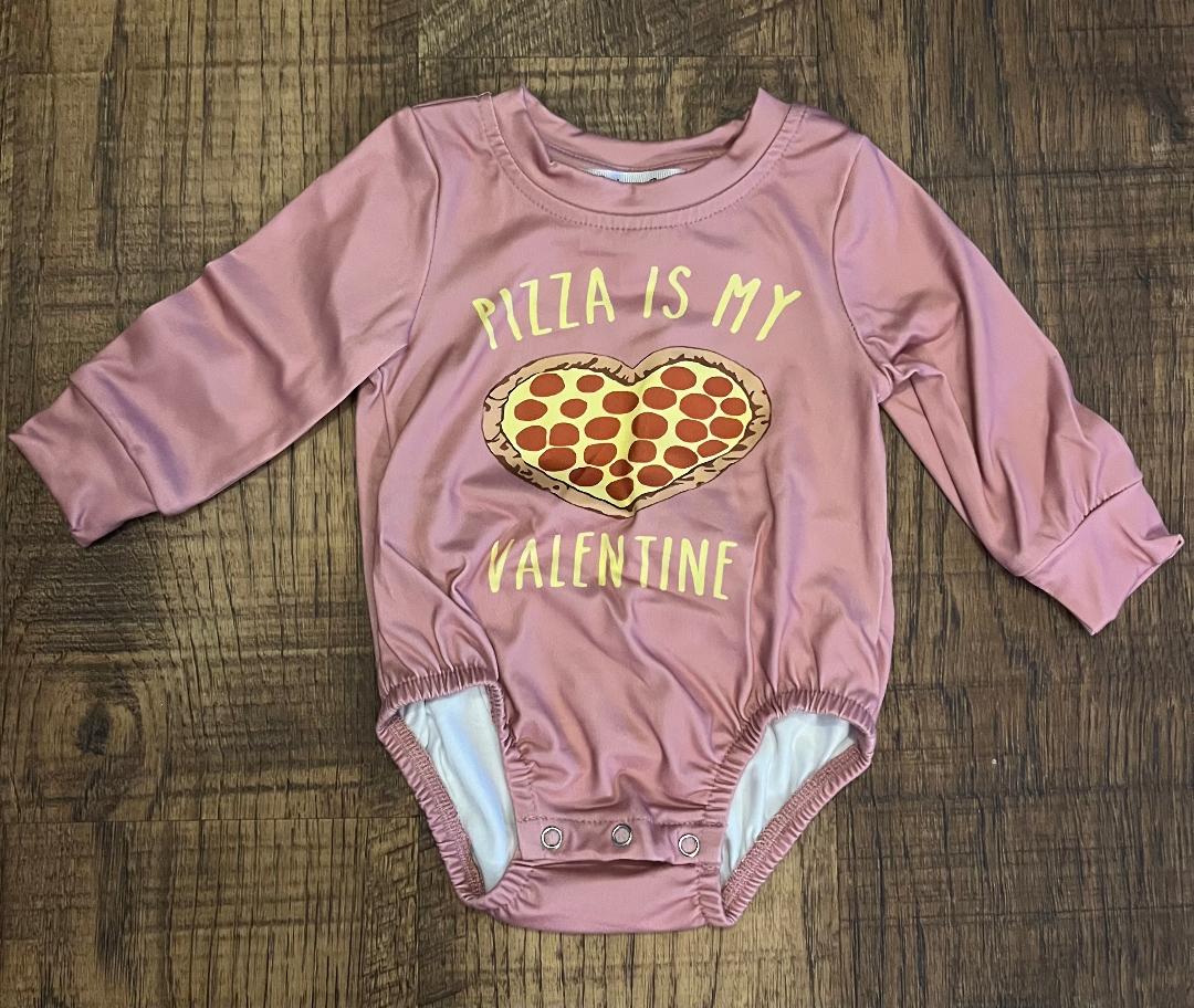 PIzza my Valentine Dusty Rose Onesie