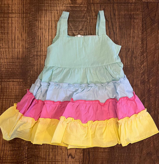 Rainbow Stripe Sleeveless Pastel Toddler Spring/Summer Dress